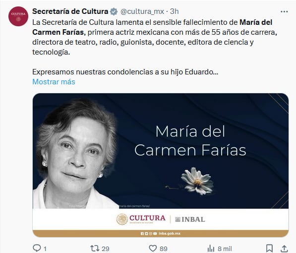 María del Carmen Farías foto: X