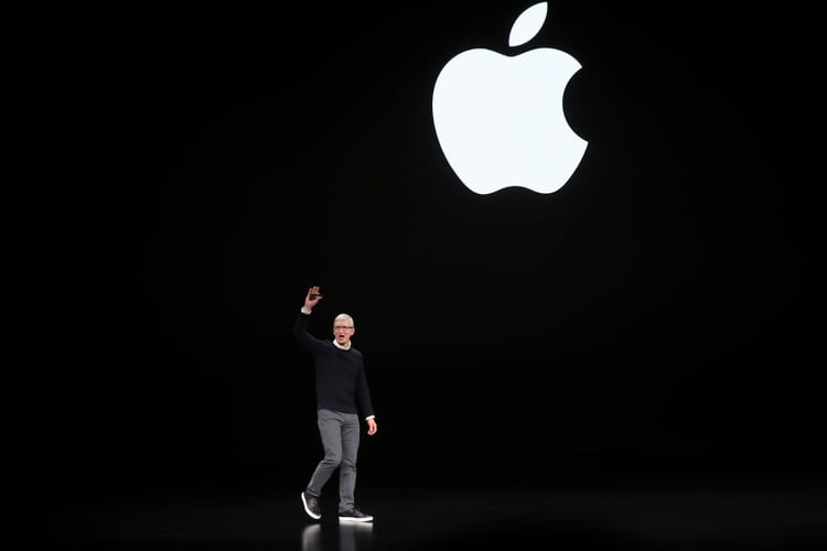 Tim Cook, director ejecutivo de Apple, durante la conferencia del 25 de marzo (Jim Wilson/The New York Times)