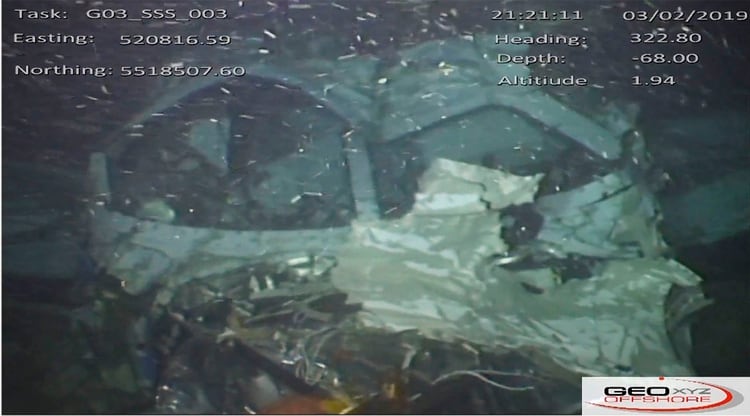 Una de las fotografías que tomó el robot submarino del avión en el fondo del Canal de la Mancha