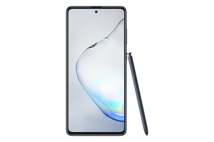 El Samsung Galaxy Note 10 Lite también tiene una perforación en el frente del display.