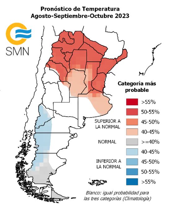 La zona norte y centro del país continuará con las altas temperaturas (SMN)