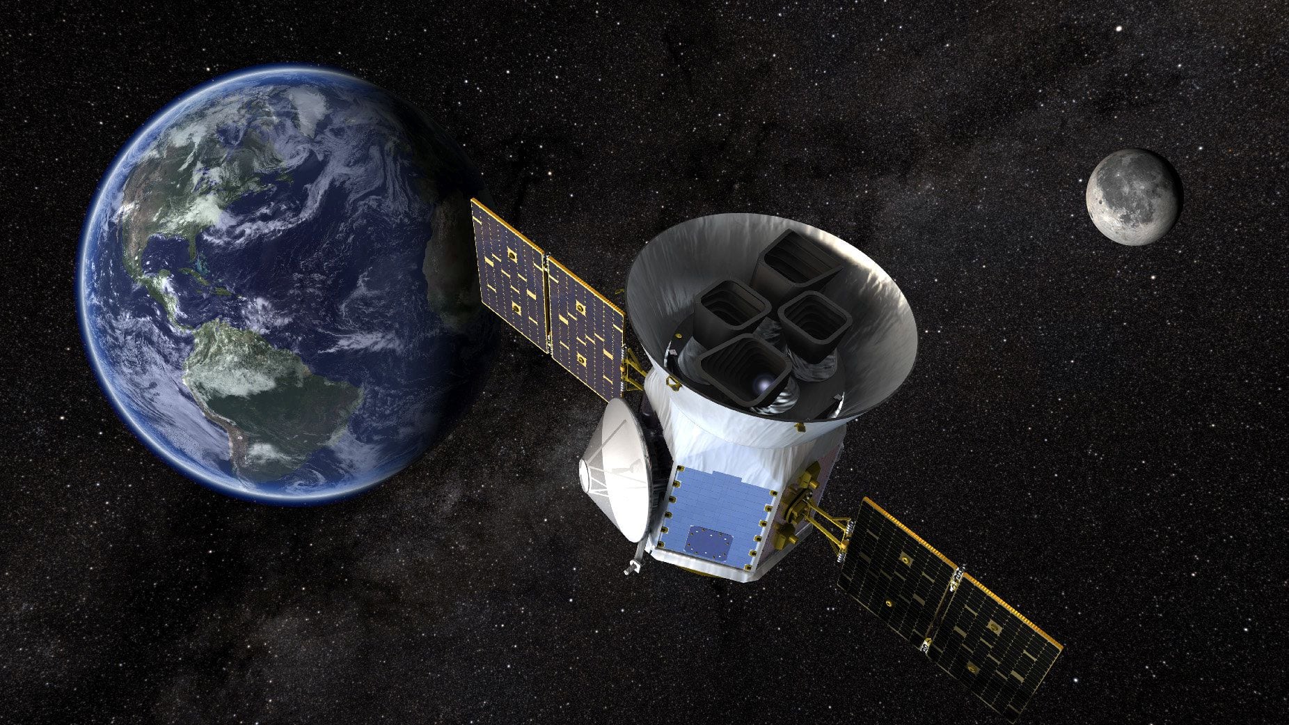 El telescopio TESS, (Transiting Exoplanet Survey Satellite) de la NASA es una herramienta clave para detectar exoplanetas (NASA Goddard Space Flight Center/Handout via REUTERS)