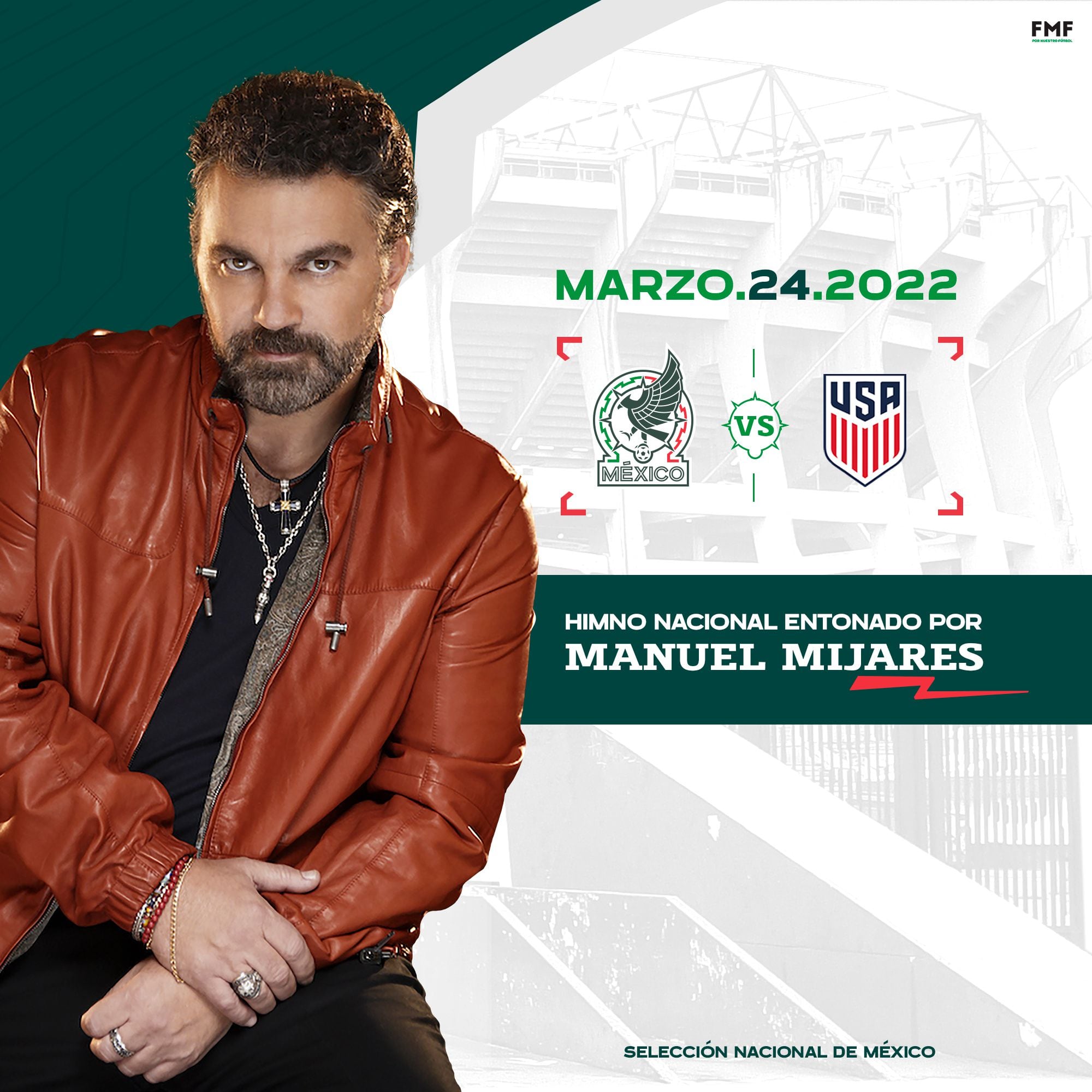 Manuel Mijares cantará o hino no jogo México x EUA