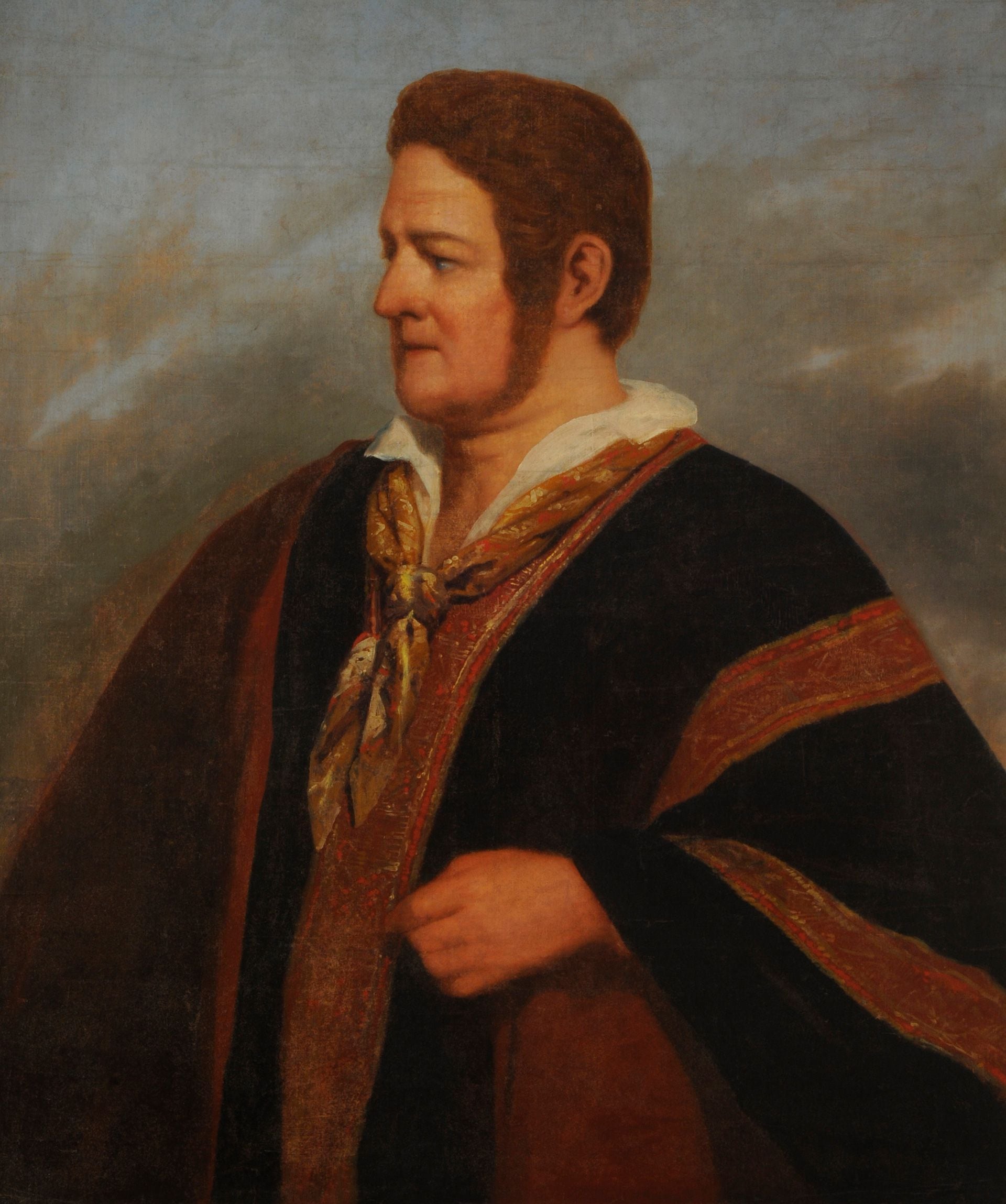 Juan Manuel de Rosas contó con el auxilio de sus amigos hacendados, que vieron en esta campaña una oportunidad de contar con más tierras (Retrato de Raymond Q. Monvoisin, Museo Nacional de Bellas Artes)