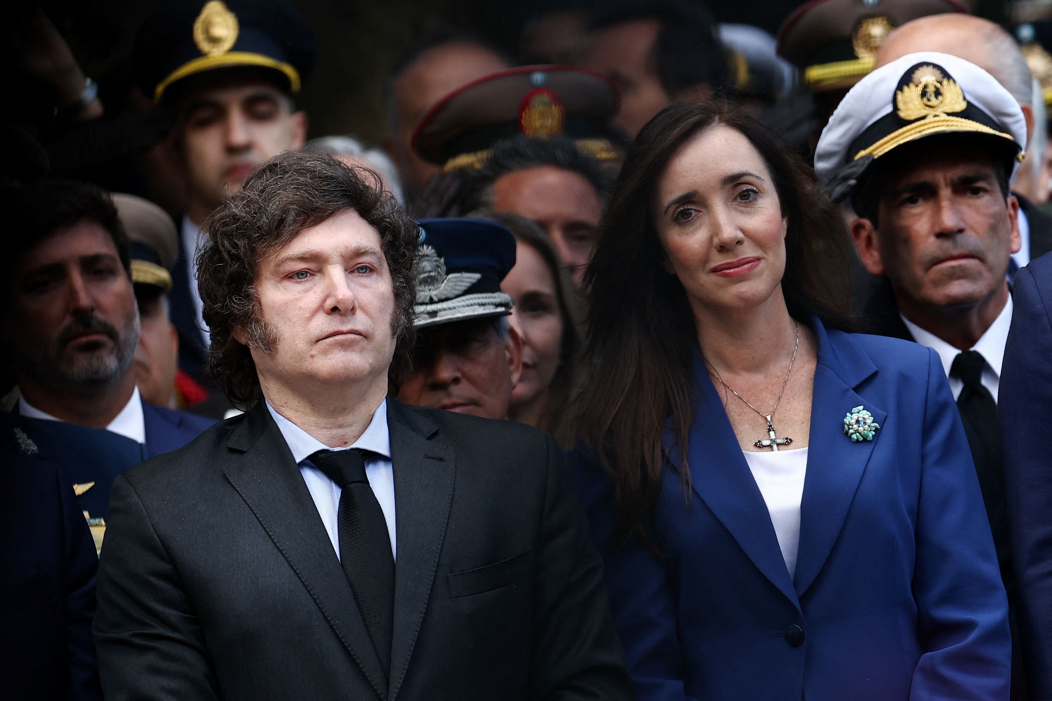 El presidente Javier Milei y la vicepresidenta Victoria Villarruel (REUTERS)