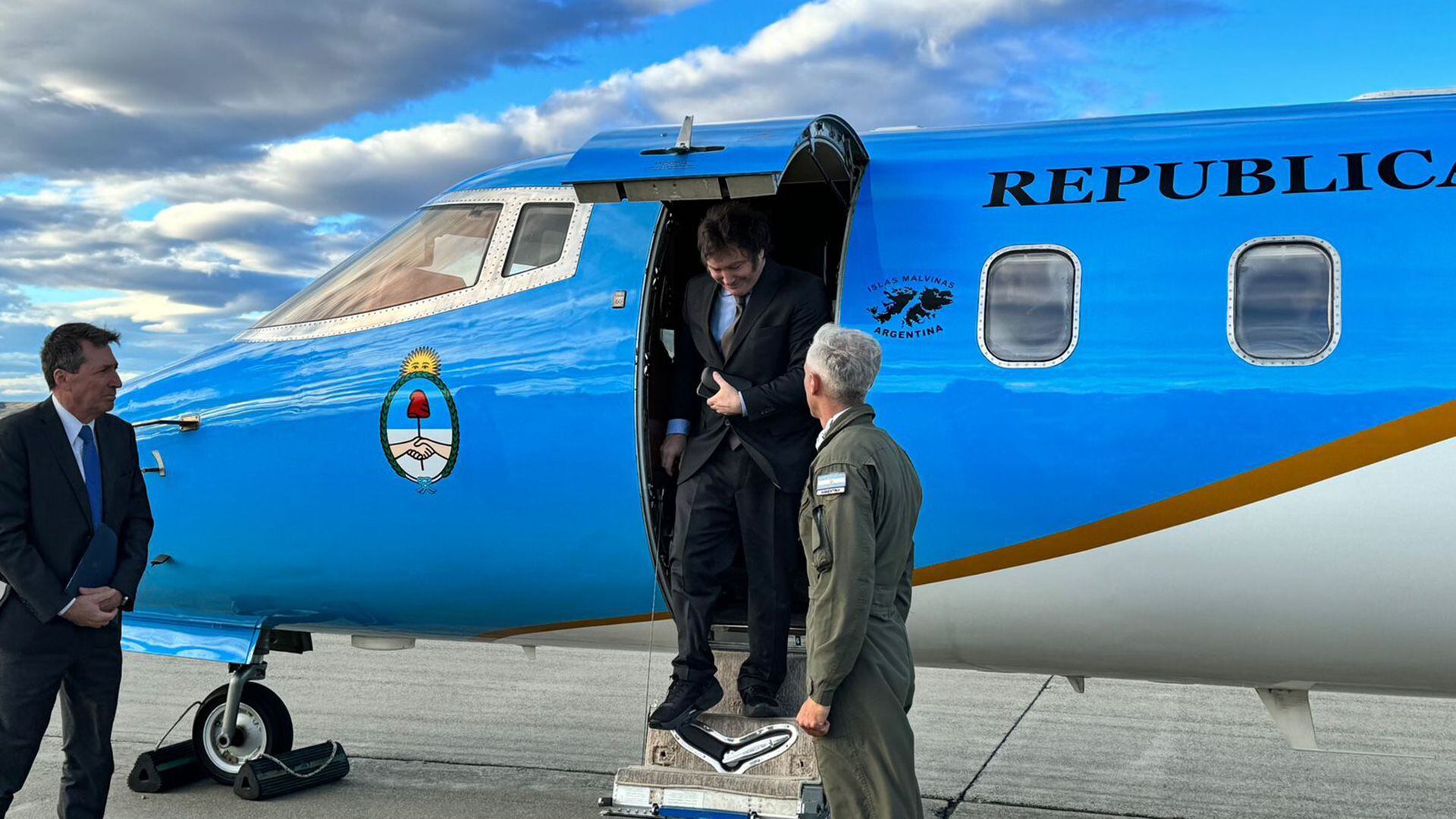 Javier Milei viaje a la Antártida Río Gallegos