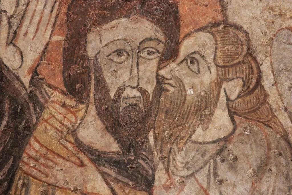 Judas, el pelirrojo más impopular del cristianismo en un detalle de las pinturas de la iglesia de los Santos Justo y Pastor, en Segovia, España