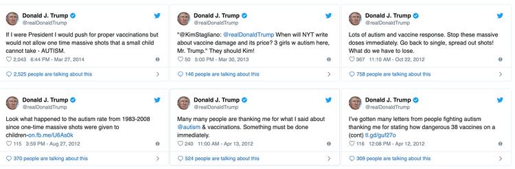 Trump cambió su opinión sobre las vacunas en 2019 como presidente de Estados Unidos (Foto: TrumpTwitterArchive)