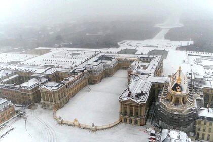 El palacio de Versailles bajo la nieve captura