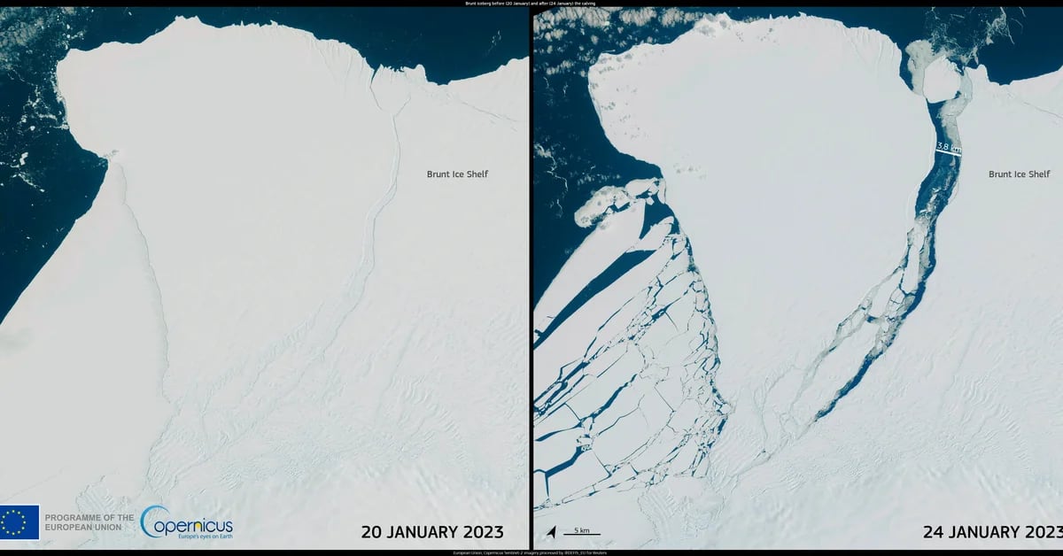 They have revealed the first images of the London-sized iceberg that broke off in Antarctica