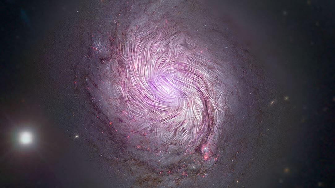 Imagen en luz visible y rayos X de la galaxia NGC 1068
