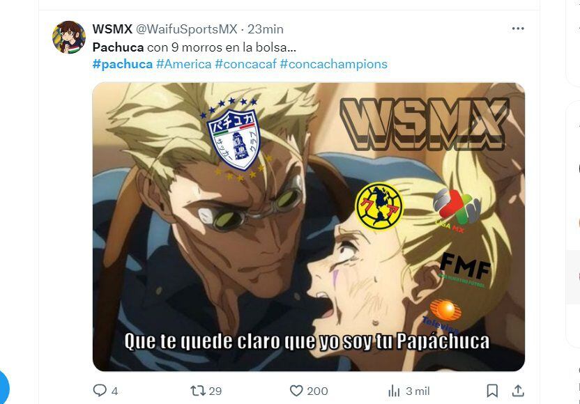 Los mejores memes que dejó la eliminación de América de la Copa de Campeones de la Concacaf (Captura redes)