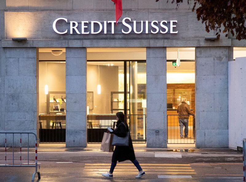 FEl banco Credit Suisse perdió 68.300 millones euros en depósitos durante el primer trimestre de 2023. (REUTERS/Arnd Wiegmann)