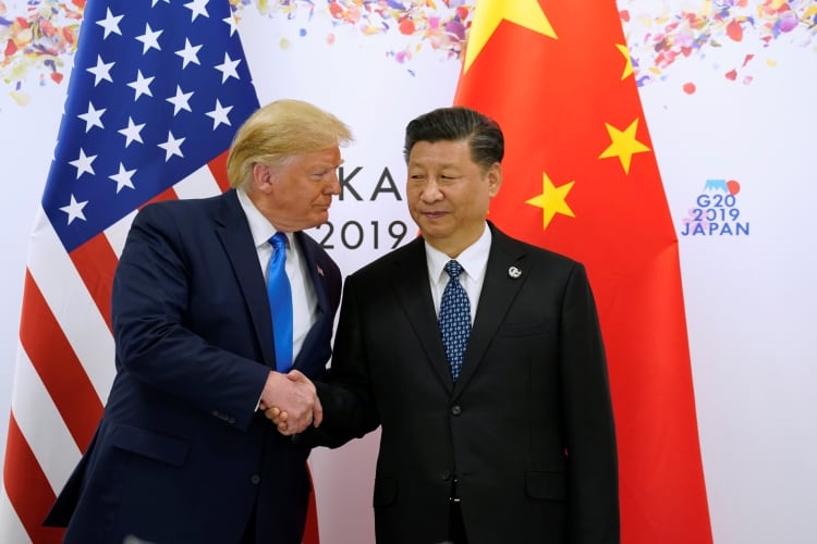 Donald Trump y Xi Jinping durante su reunión. REUTERS/Kevin Lamarque