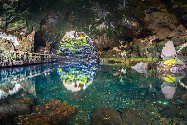 Un hermoso paisaje de Jameos del Agua, Lanzarote,España