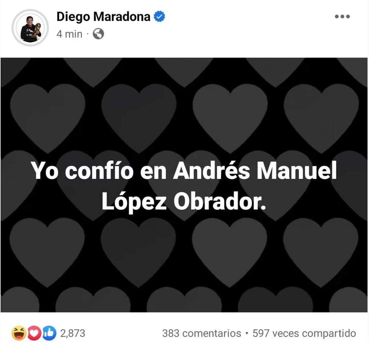 Cuenta hackeada a Maradona