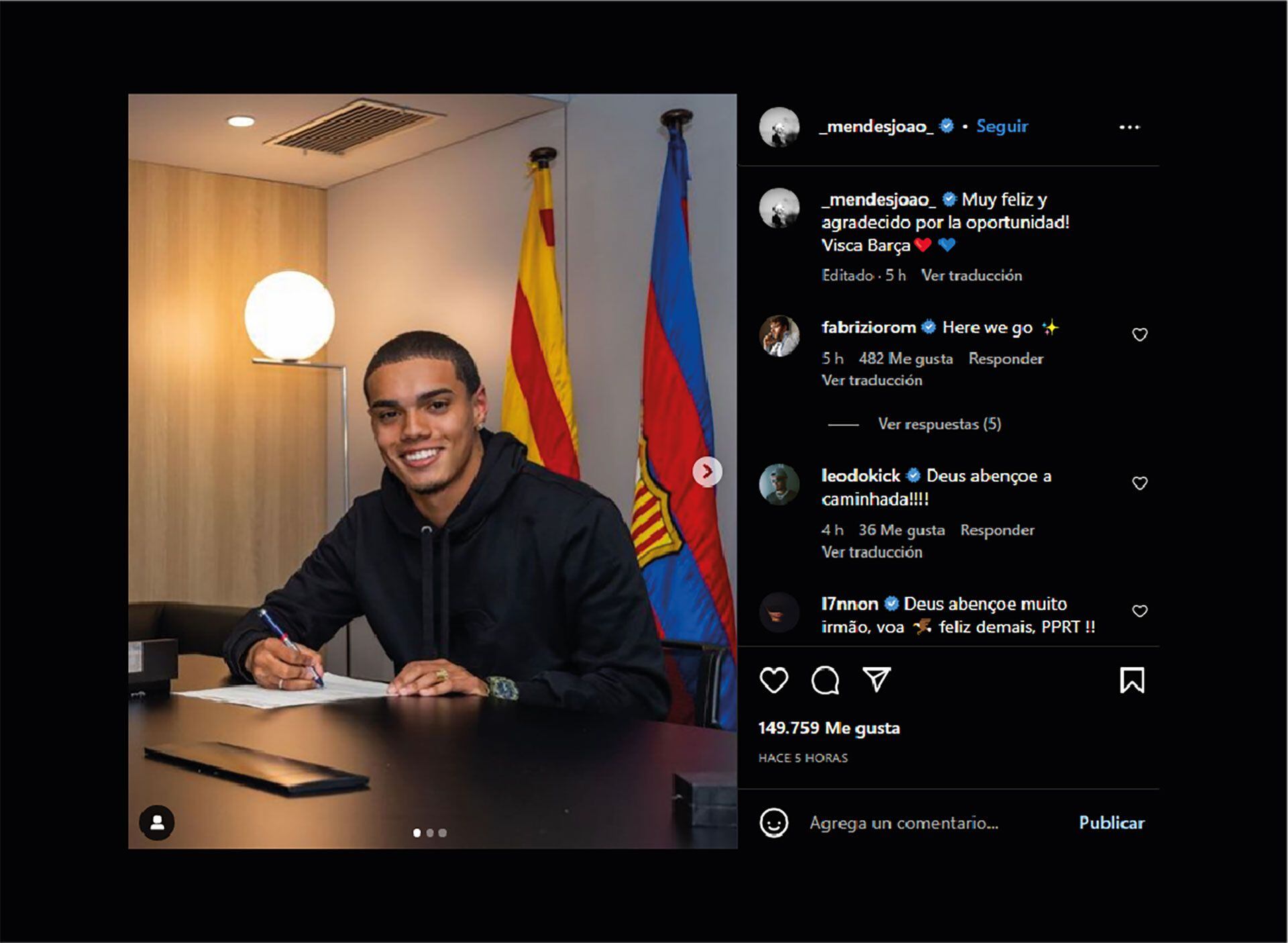 El mensaje del hijo de Ronaldinho tras firmar su contrato con el Barcelona