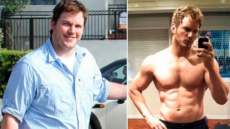 Chris Pratt logró modificar su cuerpo gracias al ejercicio y la dieta