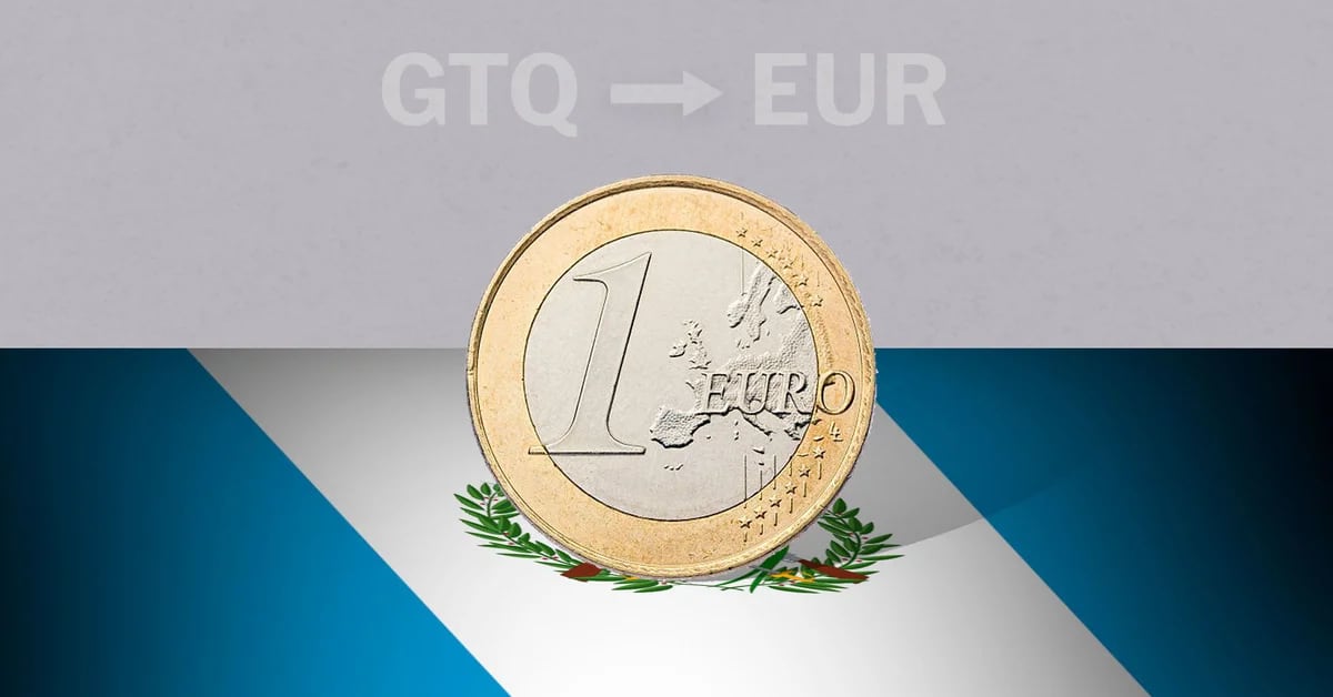 Closing rate of the euro in Guatemala this February 13 from EUR to GTQ