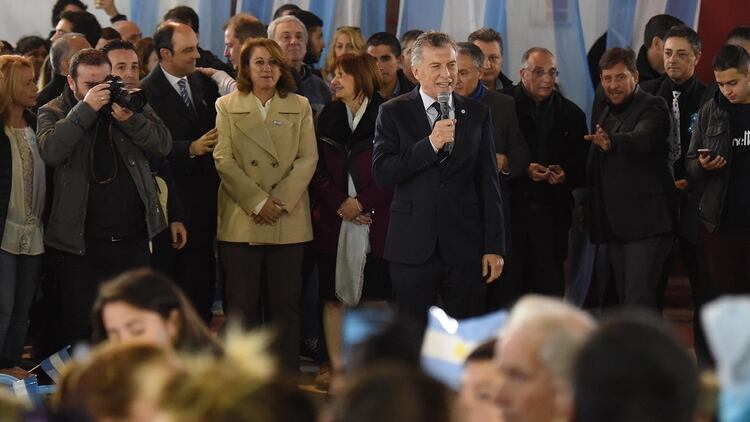 Mauricio Macri en Rosario durante el acto por el Día de la Bandera