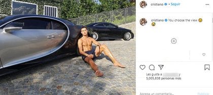 "Tu eliges la vista", escribió Cristiano Ronaldo en la foto que publicó en su cuenta de Instagram (@cristiano)