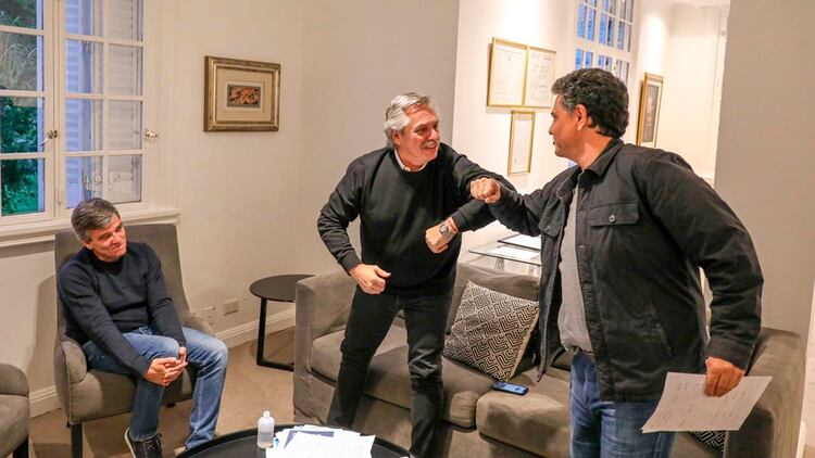 El intendente de Vicente López Jorge Macri en un encuentro con el presidente Alberto Fernández.