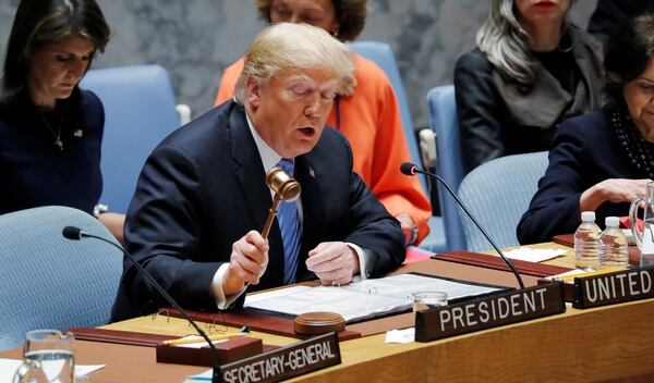 AdemÃ¡s de su discurso en la Asamblea General, Trump presidiÃ³ una sesiÃ³n del Consejo de Seguridad en la que condenÃ³ al rÃ©gimen iranÃ­ por apoyar a grupos terroristas (Reuters)