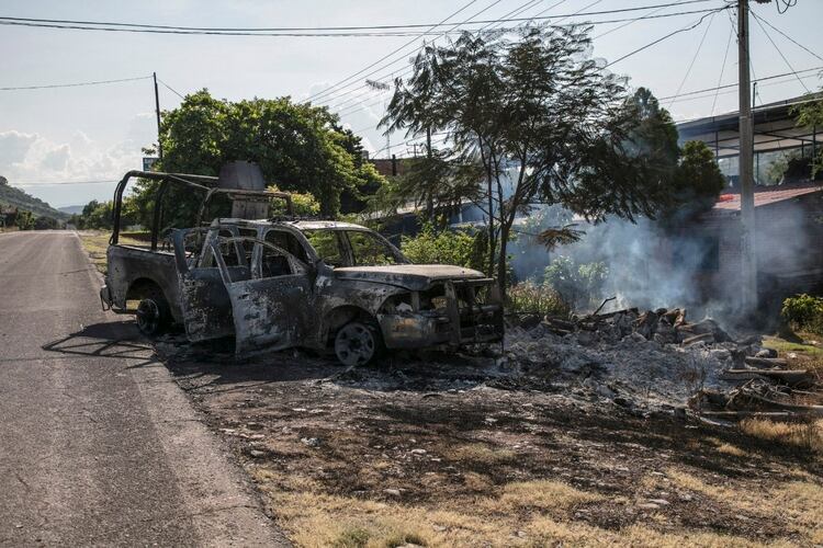 La masacre en Aguililla, Michocán contra Policías Estatales (FOTO: JUAN JOSÉ ESTARADA SERAFÍN /CUARTOSCURO)