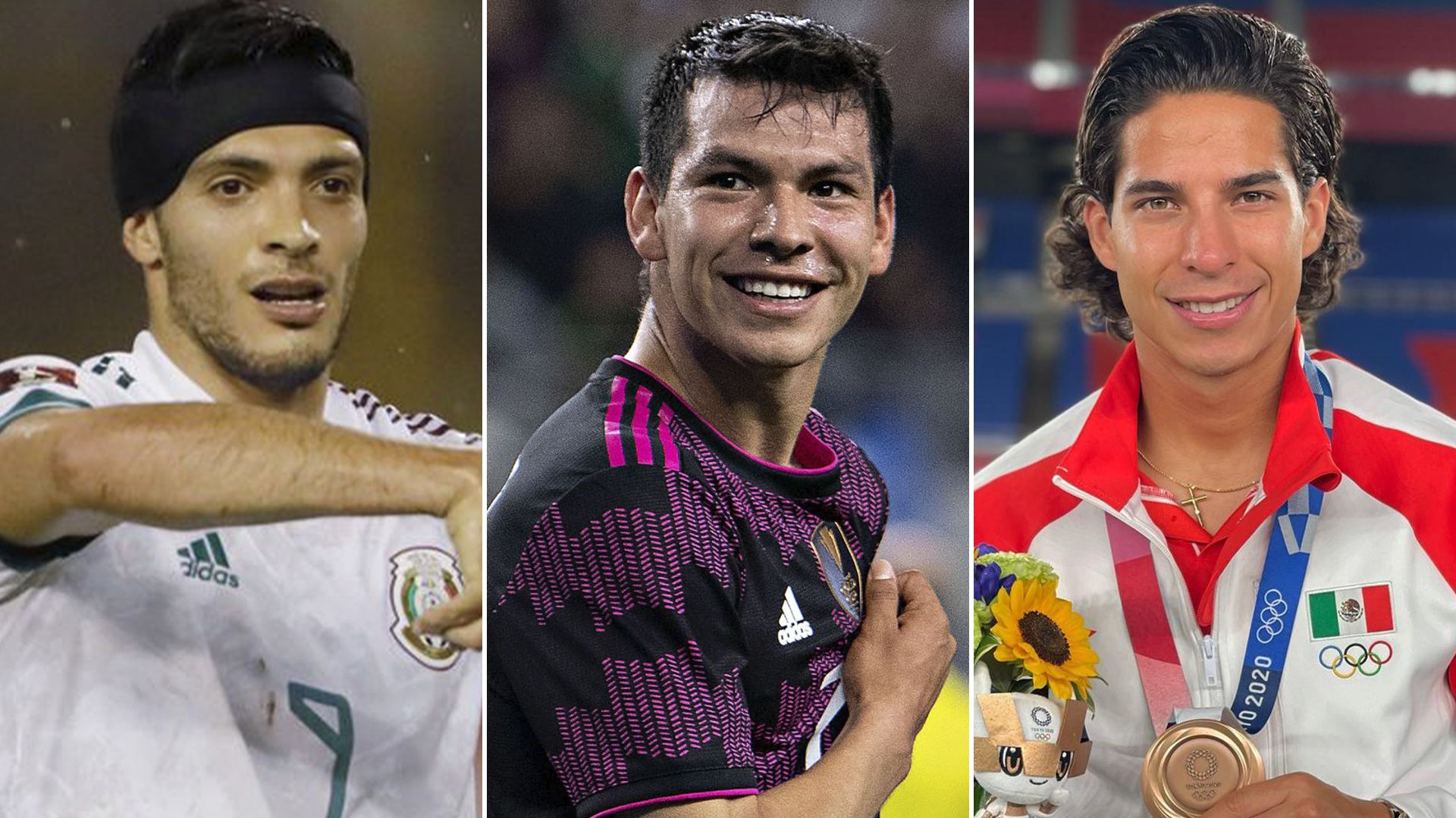 Raúl Jiménez, Chucky Lozano y Diego Lainez