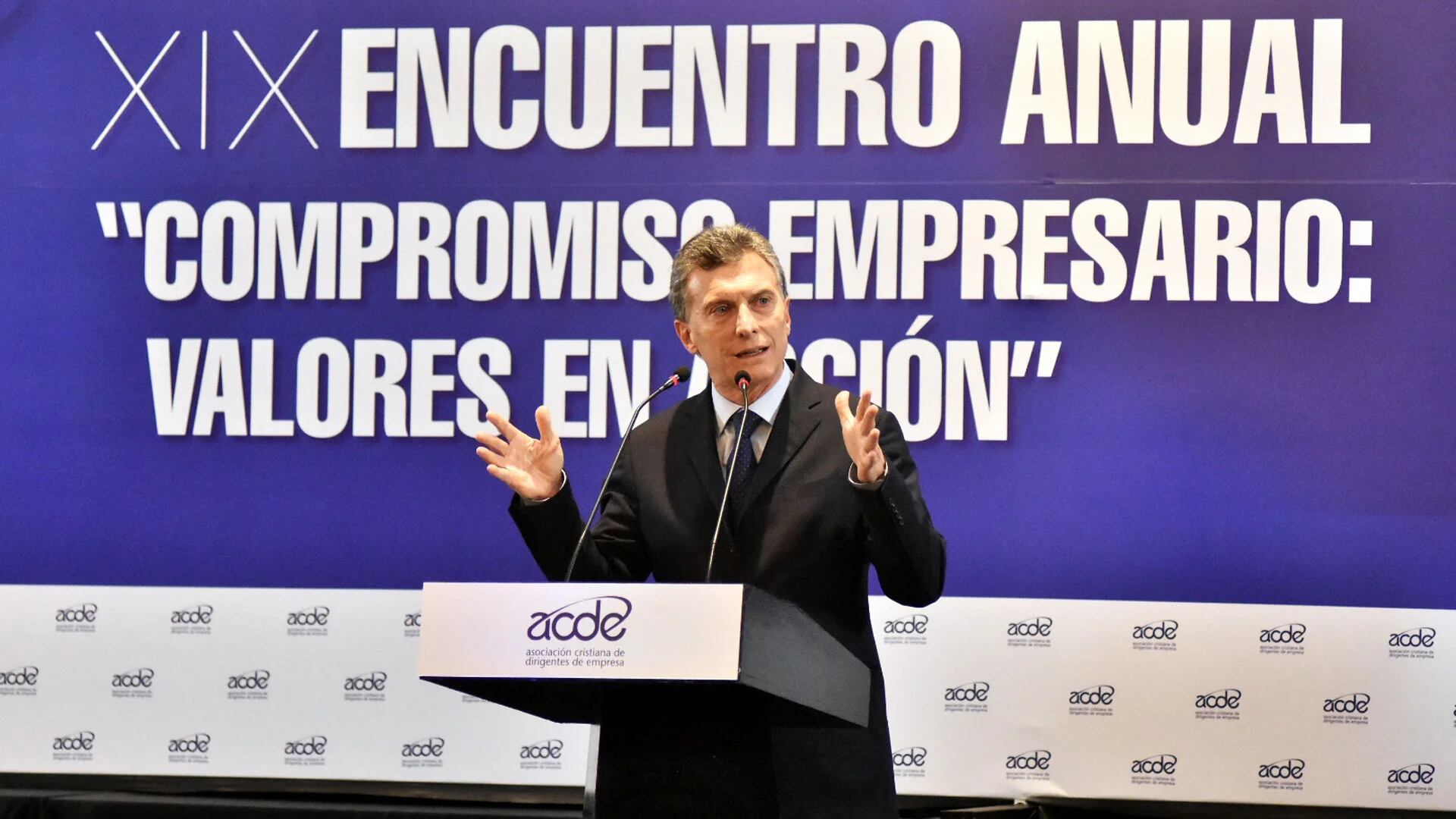 Mauricio Macri en el encuentro de la ACDE (DyN)