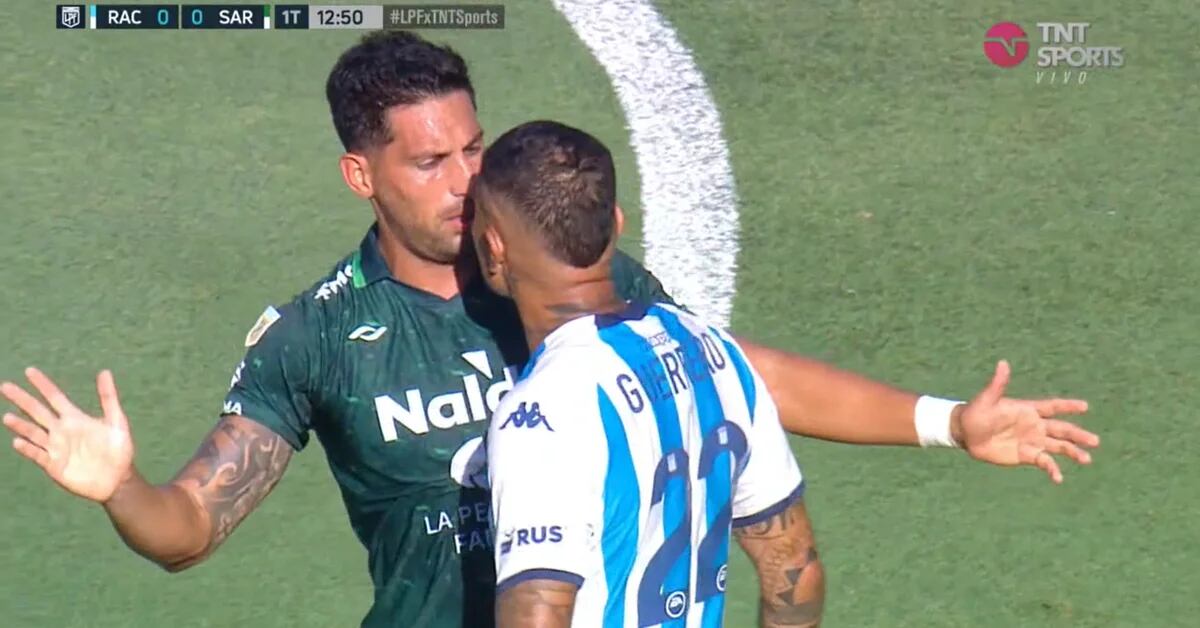 Paolo Guerrero’s anger with a rival who provoked him in Racing vs Sarmiento by the Argentine Professional League