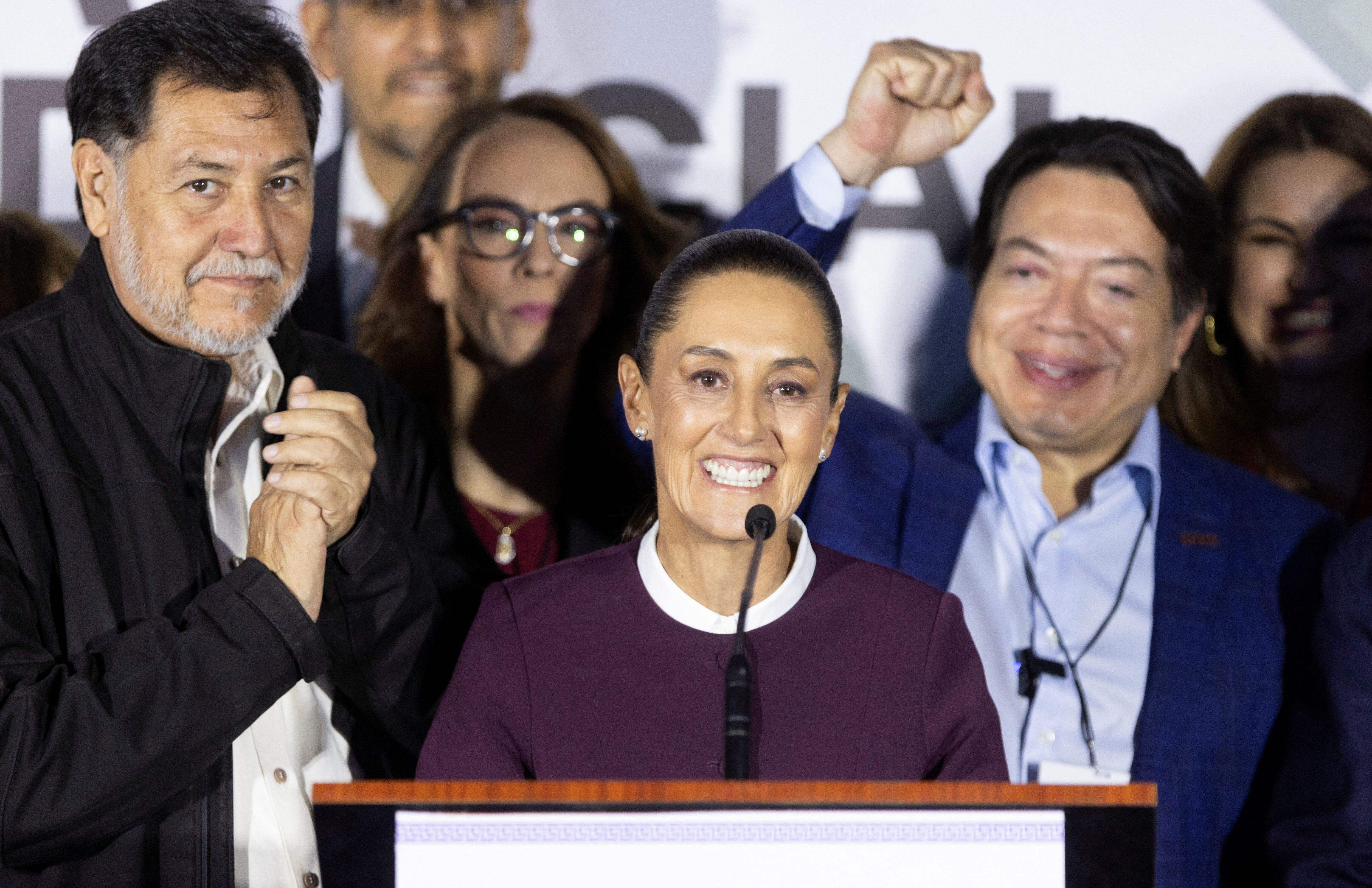 Claudia Sheinbaum al salir del debate. REUTERS/Quetzalli Nicte-Ha