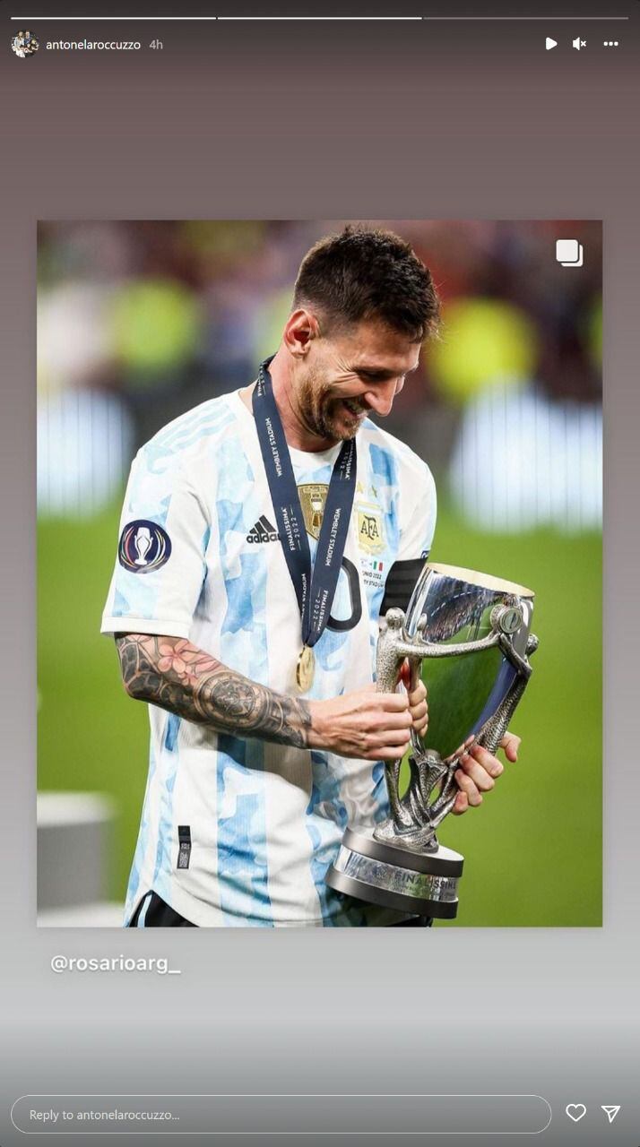 Posteo de Antonela Roccuzzo a Leo Messi