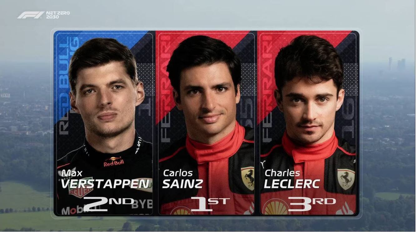 Sainz fue el mejor y se llevó la Pole Position. (Captura de pantalla) 