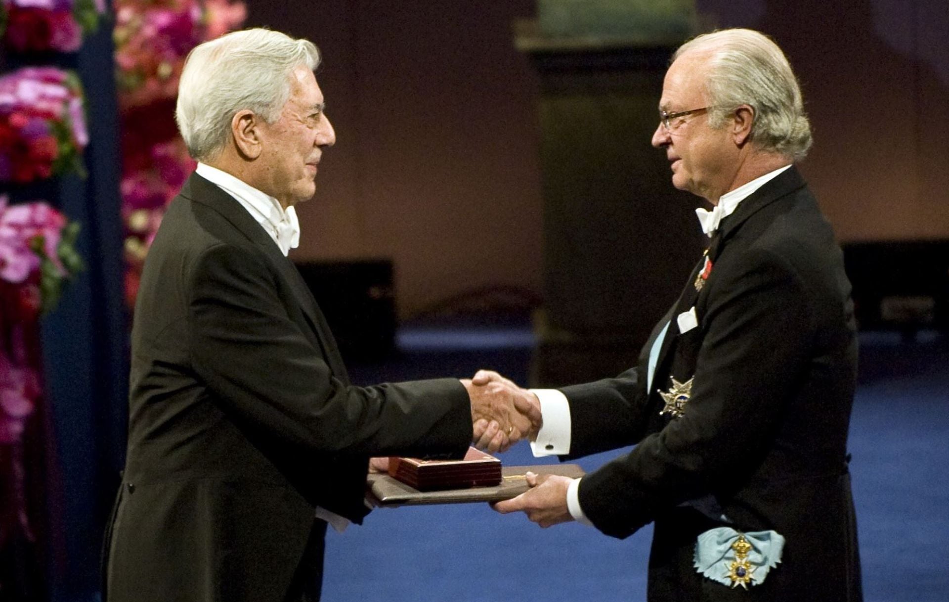 Mario Vargas Llosa receives the Nobel Prize