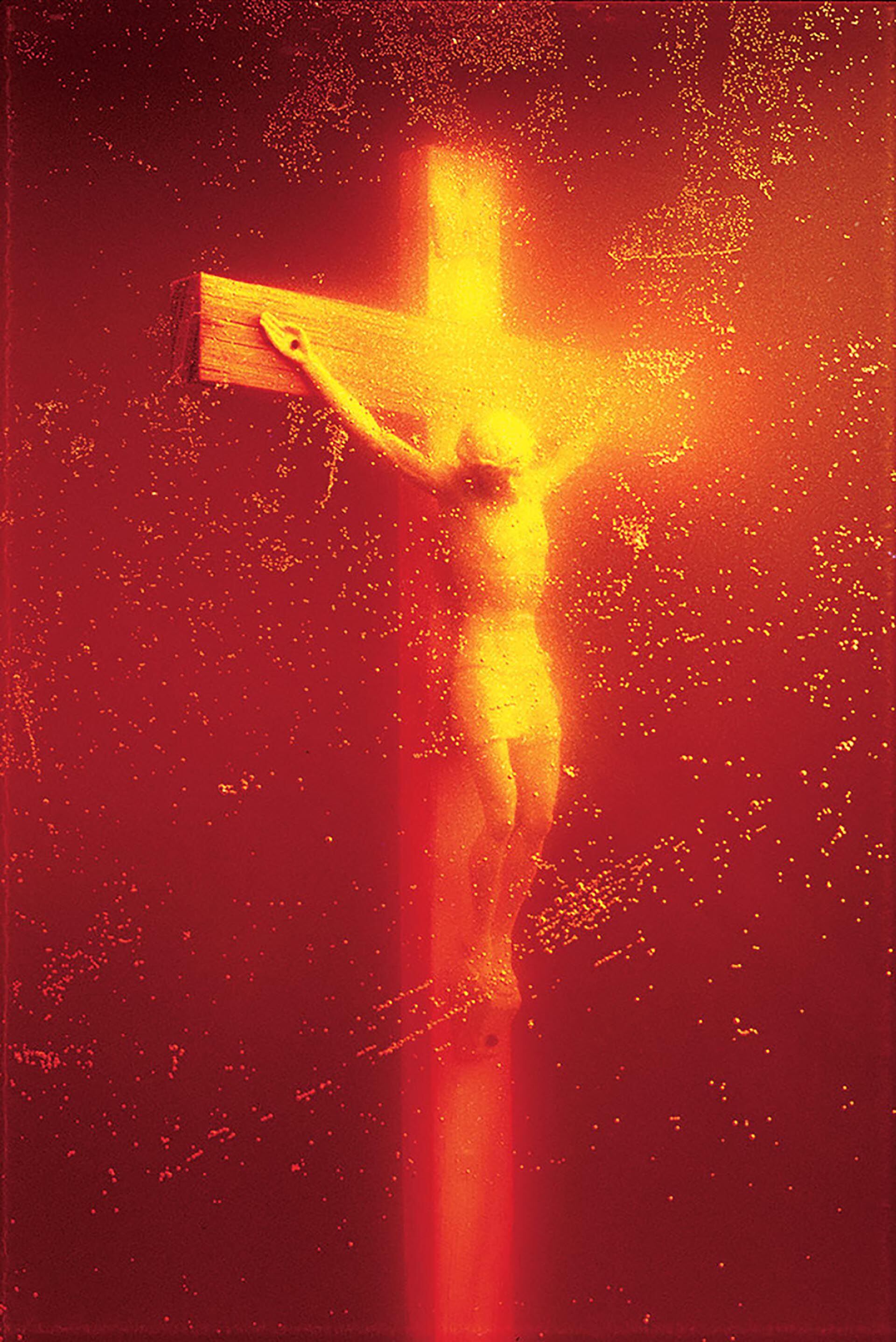 "Cristo del pis" (1987) del artista estadounidense Andrés Serrano