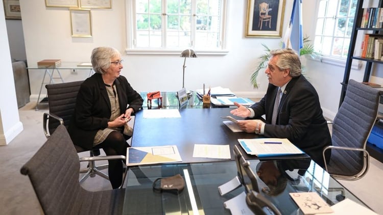 El presidente Alberto Fernández se reunió con la nueva interventora del Servicio Penitenciario, María Laura Garrigós de Rebori. 