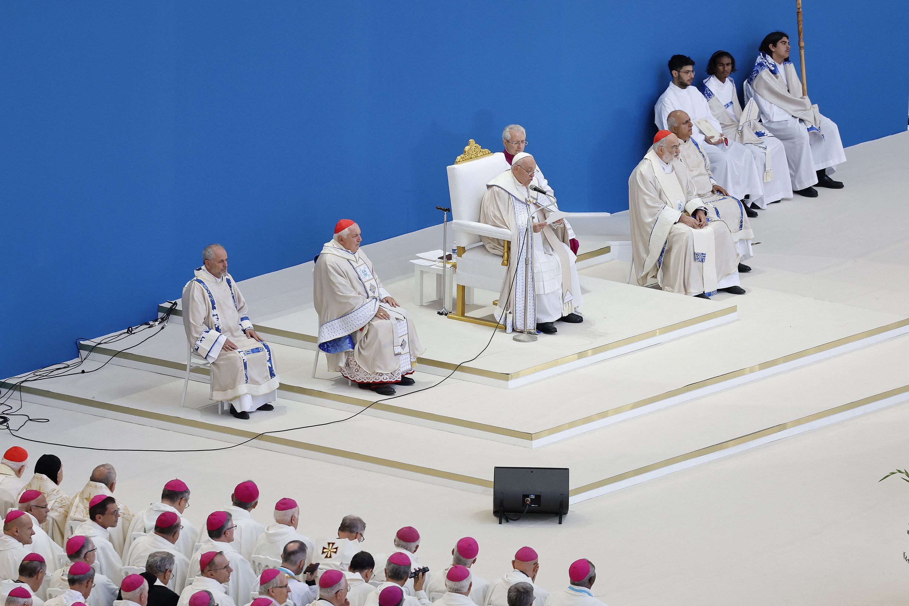 La misa en Marsella (Sebastien Nogier/Pool via REUTERS)