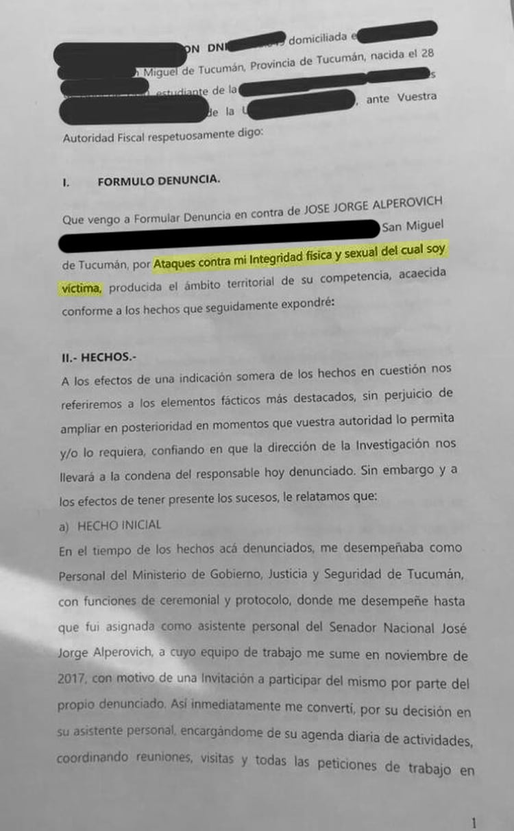 La denuncia penal: se abrieron dos expedientes, uno en Tucumán y otro en la justicia porteña.