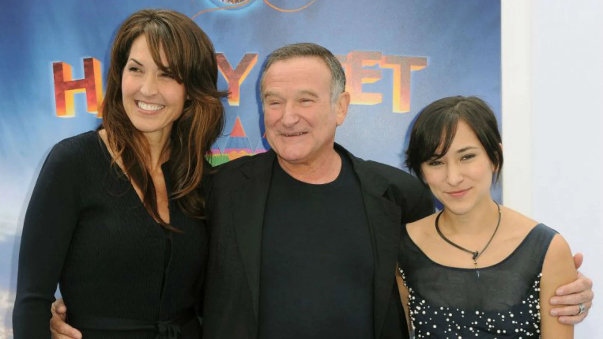 Susan Schneider, Robin Williams y la hija del actor, Zelma Williams (AFP)