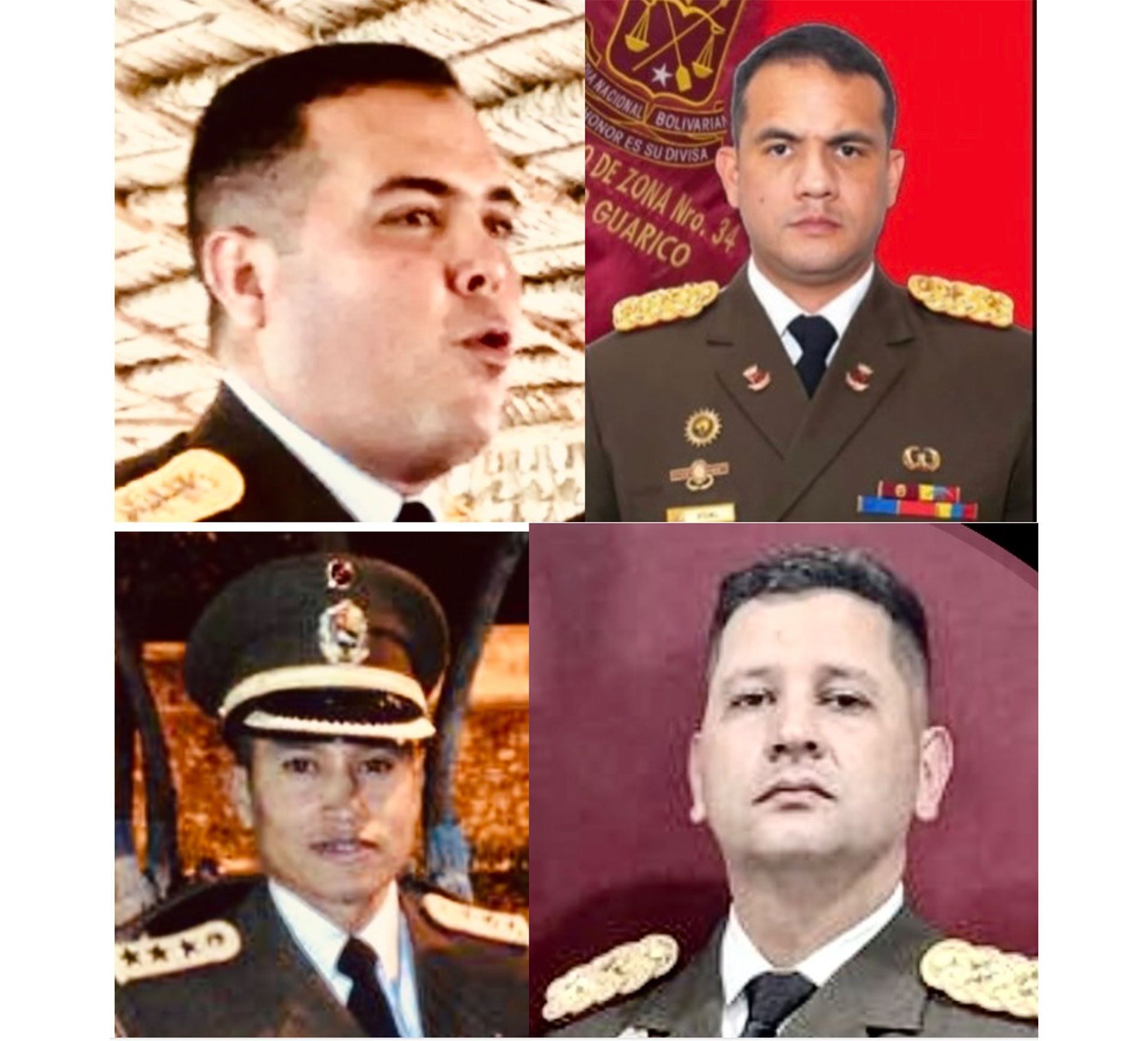 Los comandantes Escola, Acevedo, González Moreno y Vivas Medina