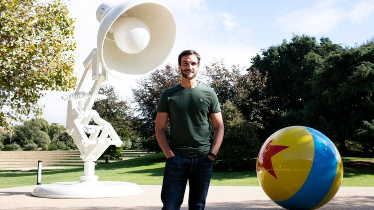Gastón Ugarte en los estudios de Pixar, en San Francisco