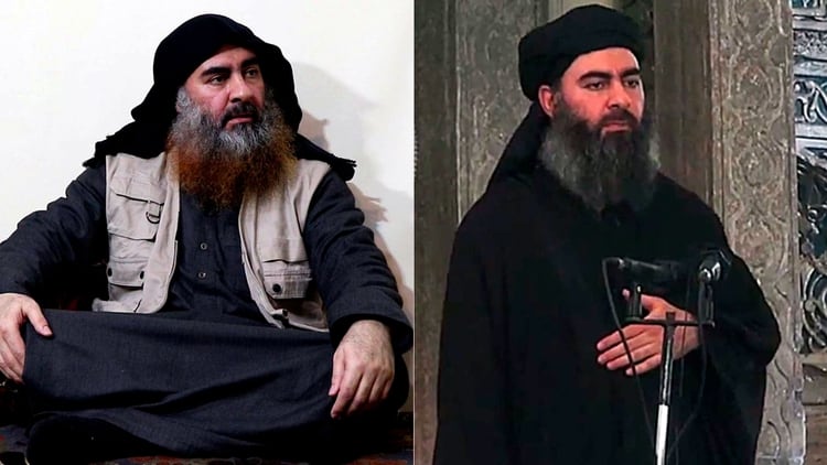 Dos estilos diferentes. Al Baghdadi en 2019 y en 2014
