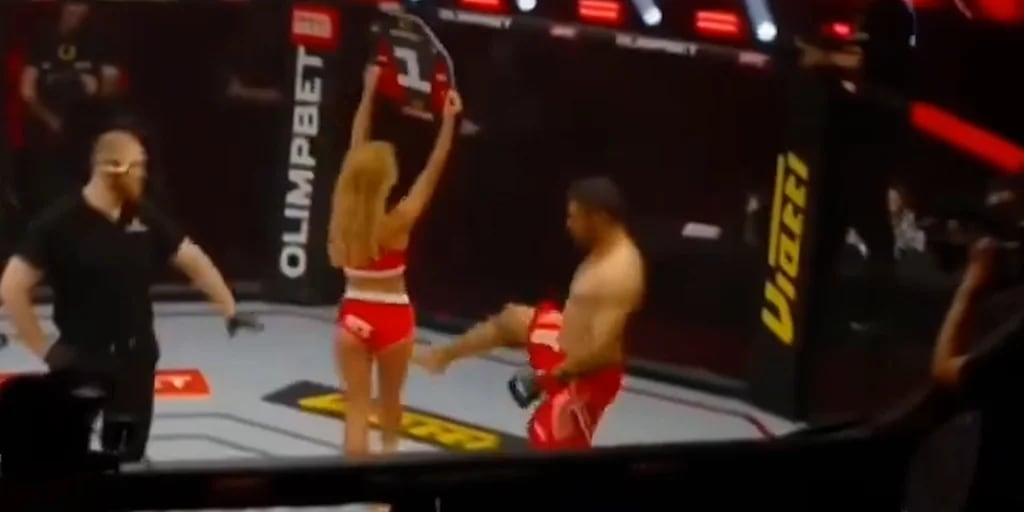 Sancionaron de por vida a un luchador iraní de MMA por agredir a una “girl-ring” durante un combate en Rusia