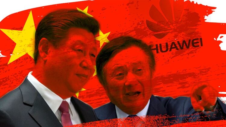 Xi Jinping y Ren Zhengfei, fundador de Huawei, empresa aliada estratégica del régimen de China