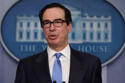 Steven Mnuchin, en una rueda de prensa en la Casa Blanca (Reuters)