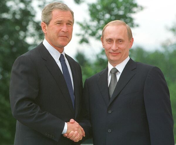 George W. Bush y Vladimir Putin en Liubliana, en 2001