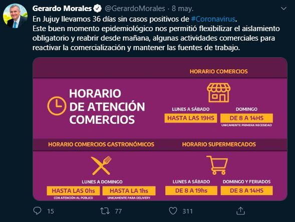 En Jujuy, que lleva 36 días sin detectar casos positivos de coronavirus, comenzaron a funcionar galerías comerciales, el shopping ubicado en San Salvador, así como confiterías y restaurantes. 