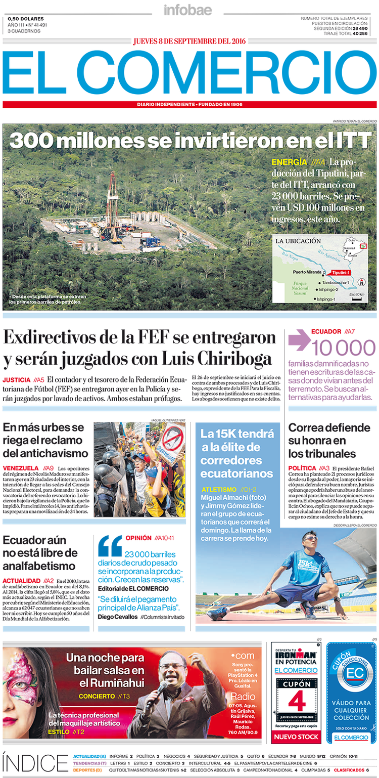 El Comercio Ecuador Jueves 08 De Septiembre De 2016 Infobae