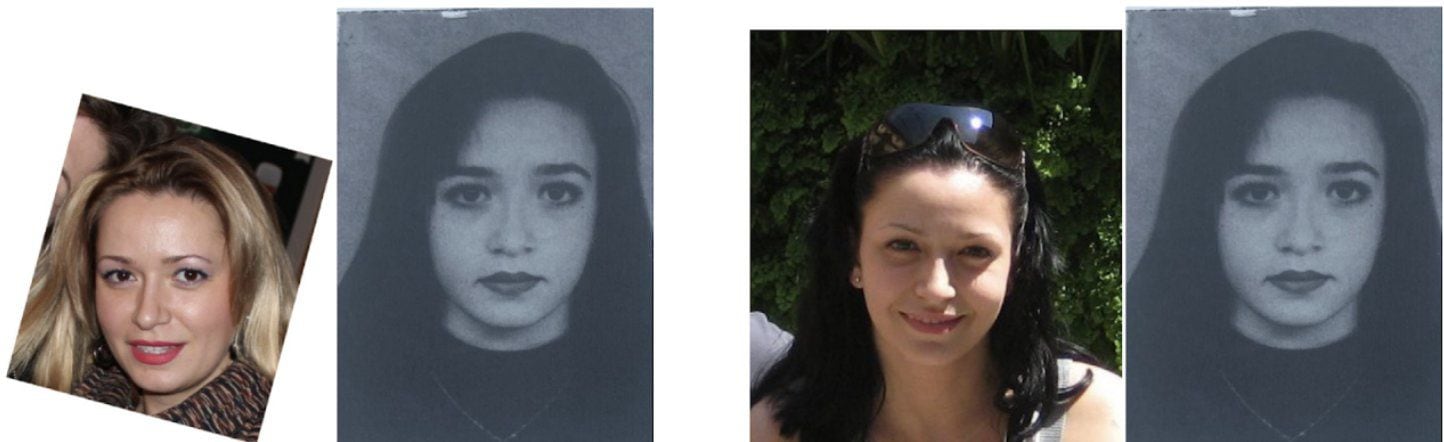 Imágenes de diferentes épocas de la vida de la espía rusa por la que los sistemas de reconocimiento facial probaron que María Adela y Olga Kolobova son la misma persona. (Bellingcat)